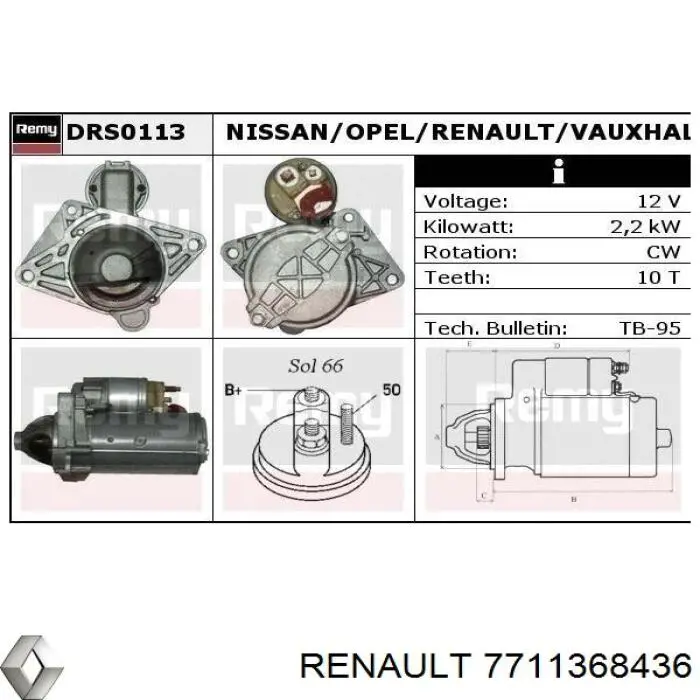 Стартер 7711368436 Renault (RVI)