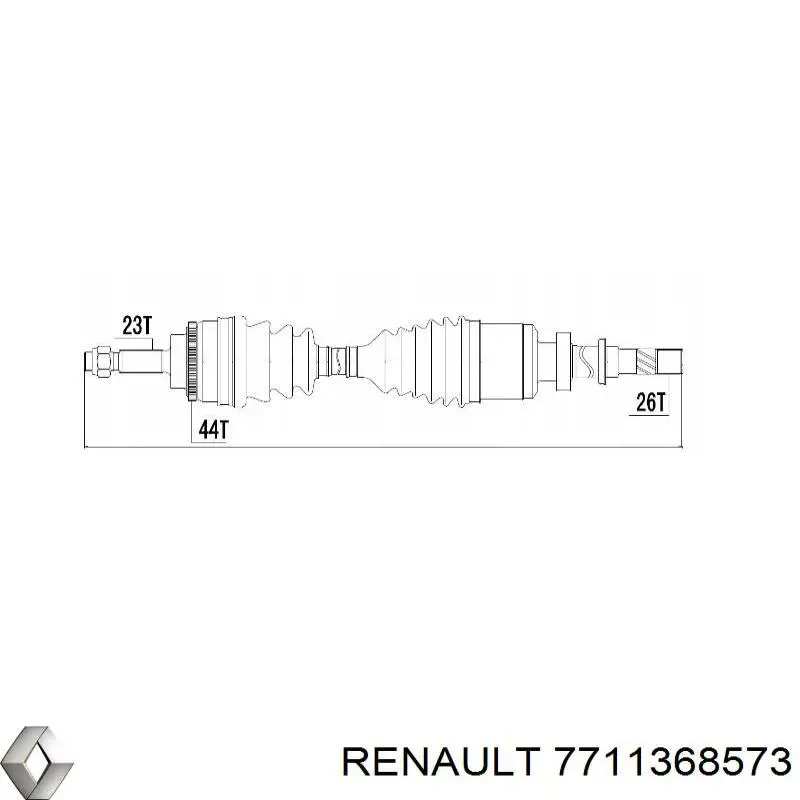 Піввісь передня, права Renault (RVI) 7711368573 ціна, від 108.76 USD