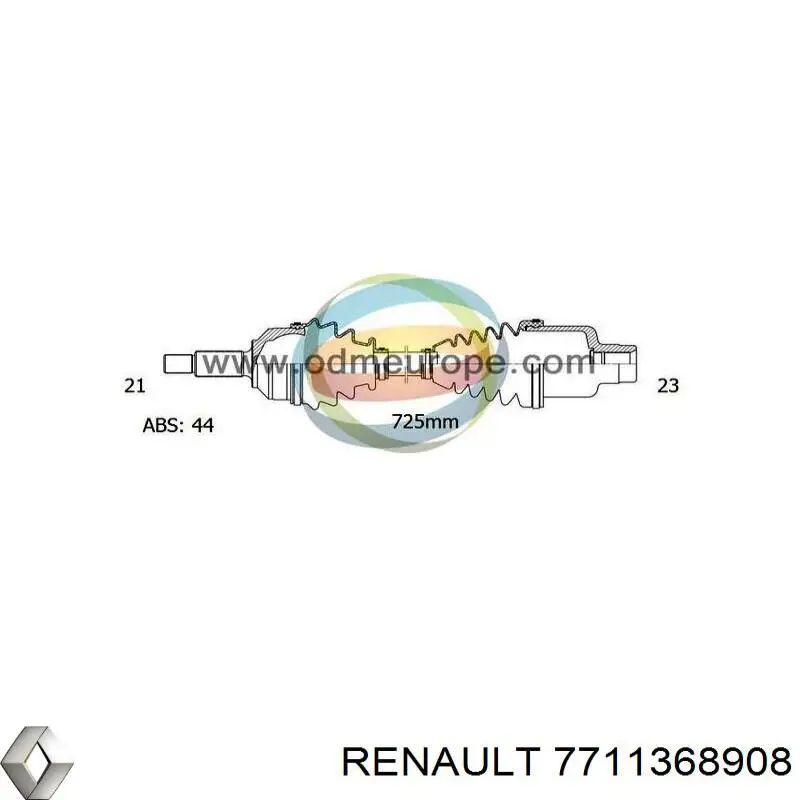Піввісь передня, права Renault (RVI) 7711368908 ціна, від 72.55 USD