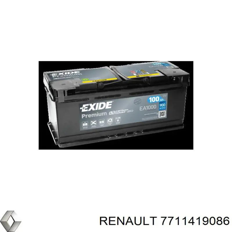 Акумуляторна батарея, АКБ 7711419086 Renault (RVI)
