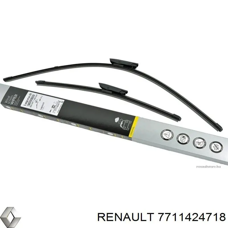 Щітка-двірник лобового скла, комплект з 2-х шт. Renault (RVI) 7711424718 ціна, від 25.14 USD