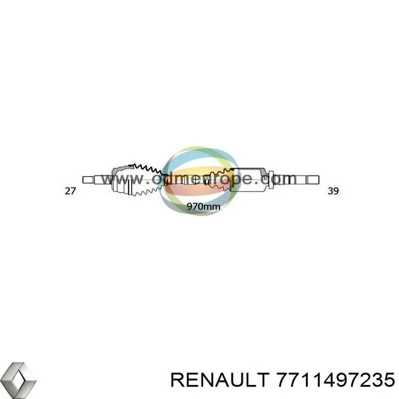 7711497235 Renault (RVI) піввісь (привід передня, права)