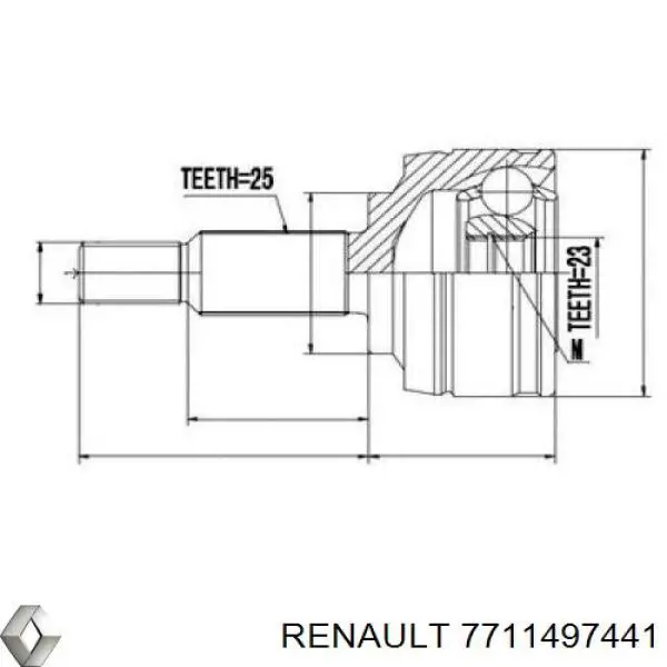 Привід передній лівий Renault (RVI) 7711497441 ціна, від 47.63 USD