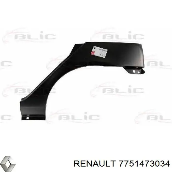 Крило заднє праве Renault (RVI) 7751473034 ціна, від 86.87 USD
