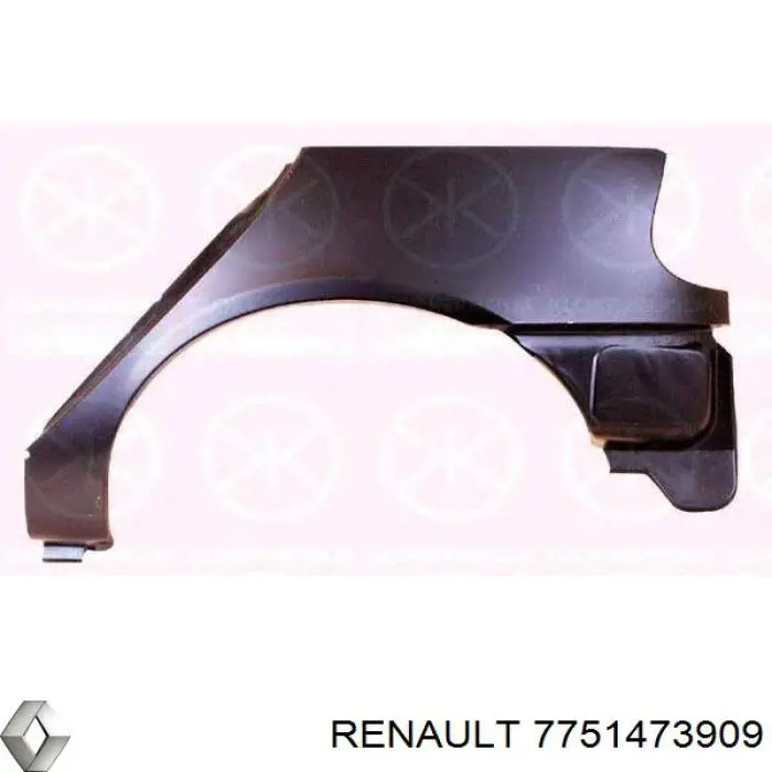 Купити 7751473909 Renault (RVI) Крило заднє праве