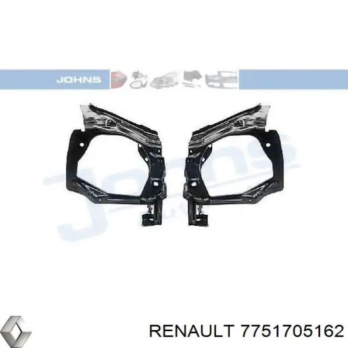7751705162 Renault (RVI) супорт радіатора правий/монтажна панель кріплення фар