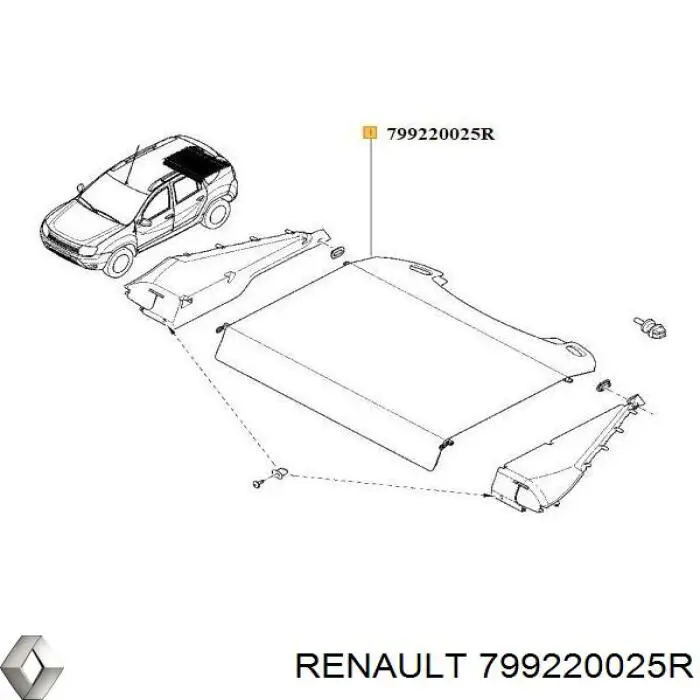 799220025R Renault (RVI) Шторка двері багажного відсіку