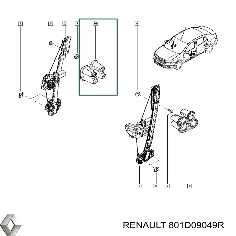  Renault (RVI) 801D09049R ціна, від 6.33 USD