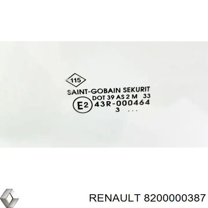 Скло задньої двері лівої Renault (RVI) 8200000387 ціна, від 15.27 USD