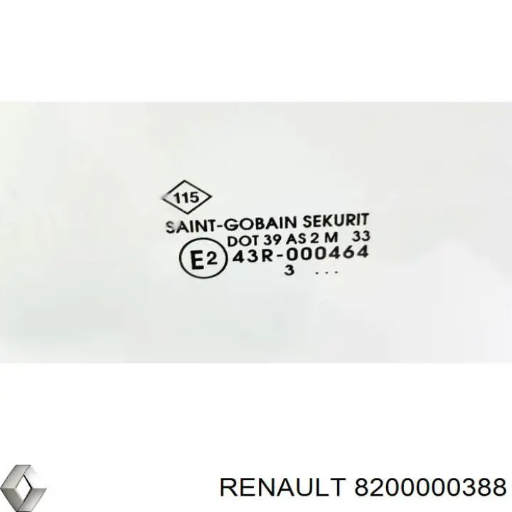 Скло задньої двері правої 8200000388 Renault (RVI)