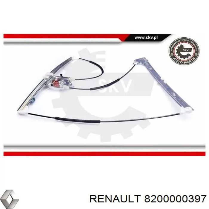 Механізм склопідіймача дверей передніх, правих Renault (RVI) 8200000397 ціна, від 34.58 USD