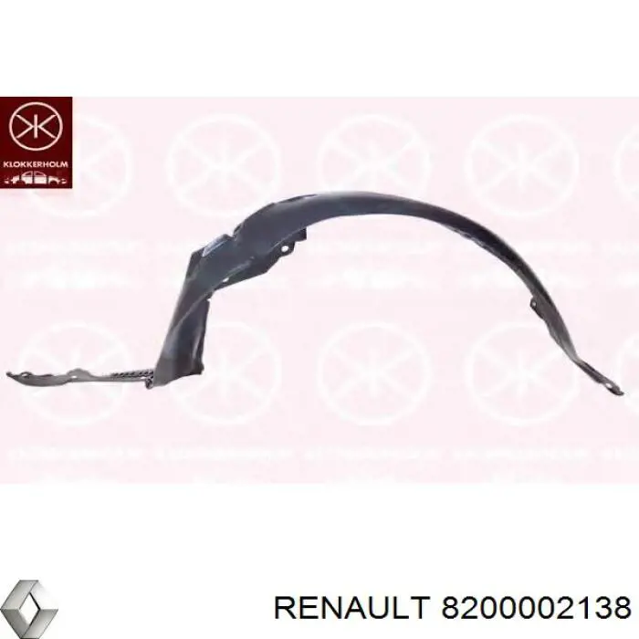 Підкрилок переднього крила, правий 8200002138 Renault (RVI)