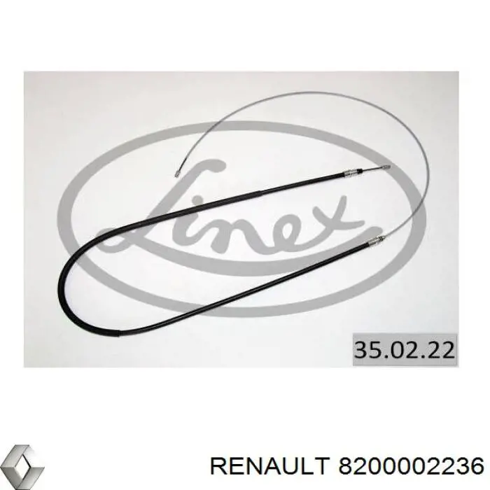 Трос ручного гальма задній, правий/лівий Renault (RVI) 8200002236 ціна, від 9.81 USD