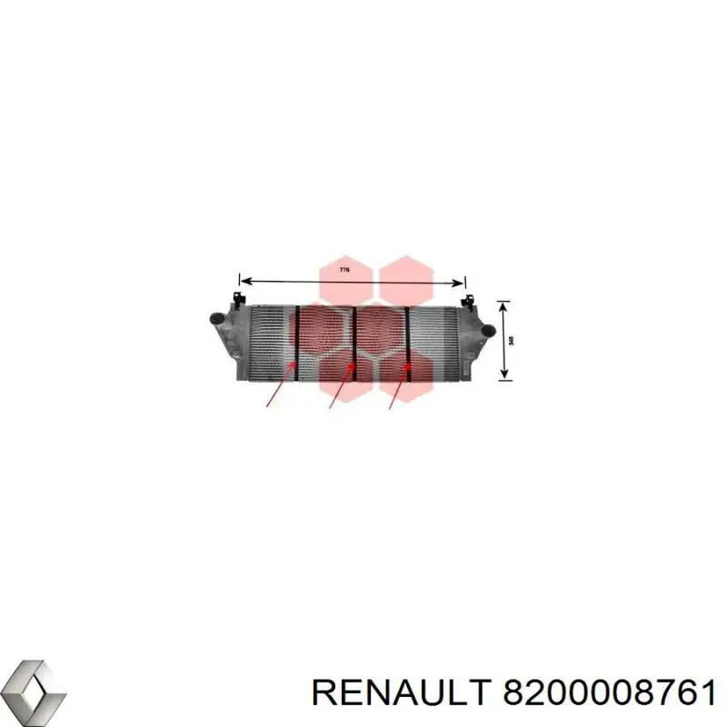8200008761 Renault (RVI) радіатор интеркуллера