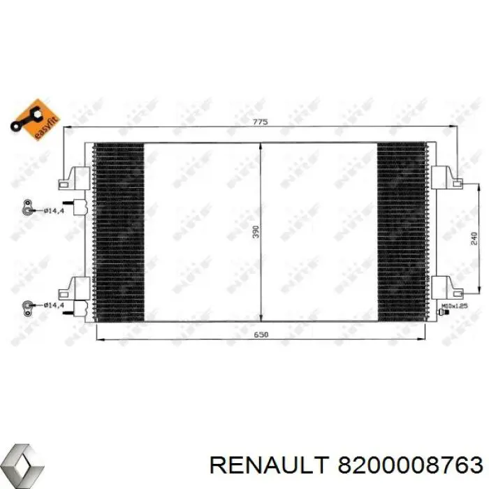 Купити 8200008763 Renault (RVI) Радіатор системи охолодження кондиціонера