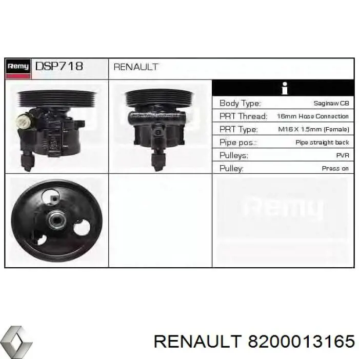 Насос ГПК Renault (RVI) 8200013165 ціна, від 59.50 USD