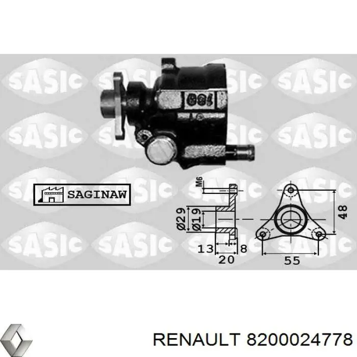 8200024778 Renault (RVI) насос гідропідсилювача керма (гпк)
