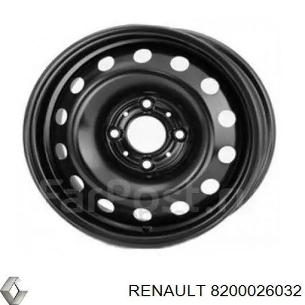 8200026032 Renault (RVI) диск колісний стальний (штампований)