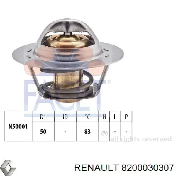 Купити 8200030307 Renault (RVI) Термостат в корпусі