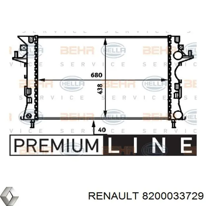 8200033729 Renault (RVI) радіатор охолодження двигуна