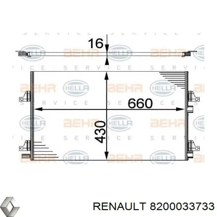 Конденсатор кондиціонера Renault (RVI) 8200033733 ціна, від 98.15 USD