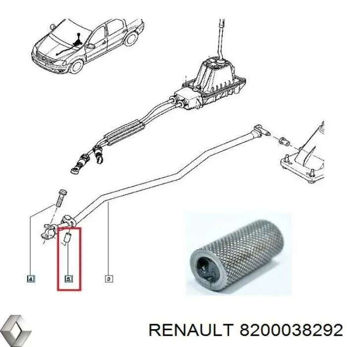 Втулка механізму перемикання передач, куліси Renault Laguna 2 (BG0) (Рено Лагуна)