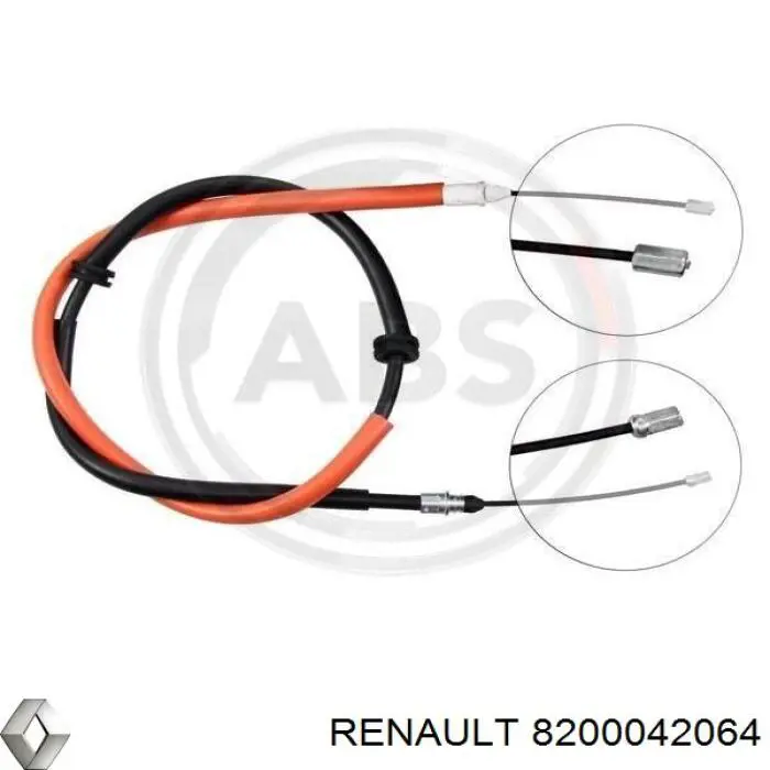 8200042064 Renault (RVI) Трос ручного гальма задній, лівий