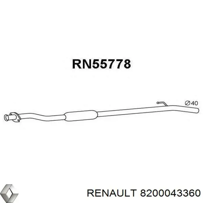 Купити 8200043360 Renault (RVI) Вихлопна труба