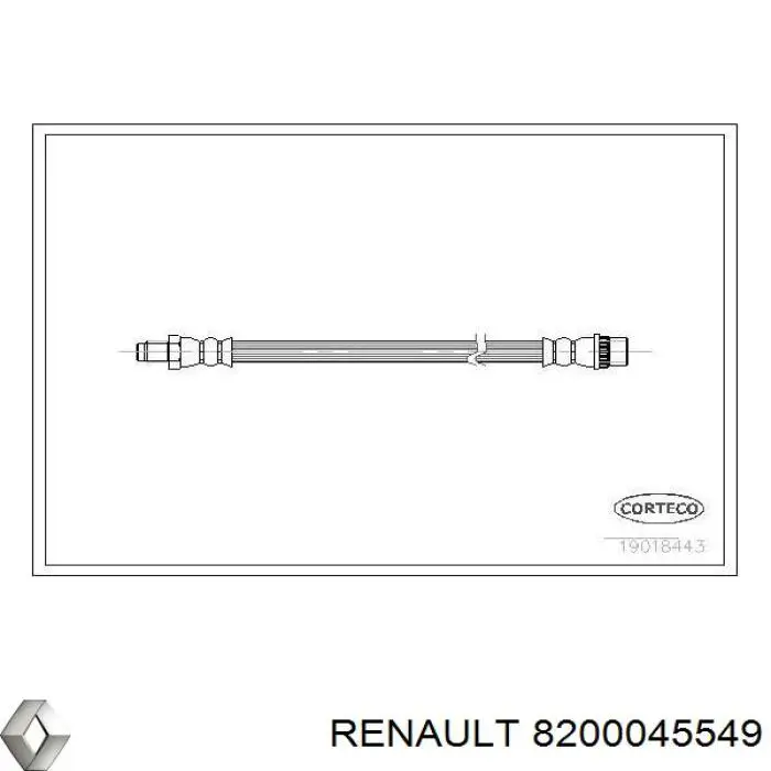 Шланг гальмівний передній 8200045549 Renault (RVI)