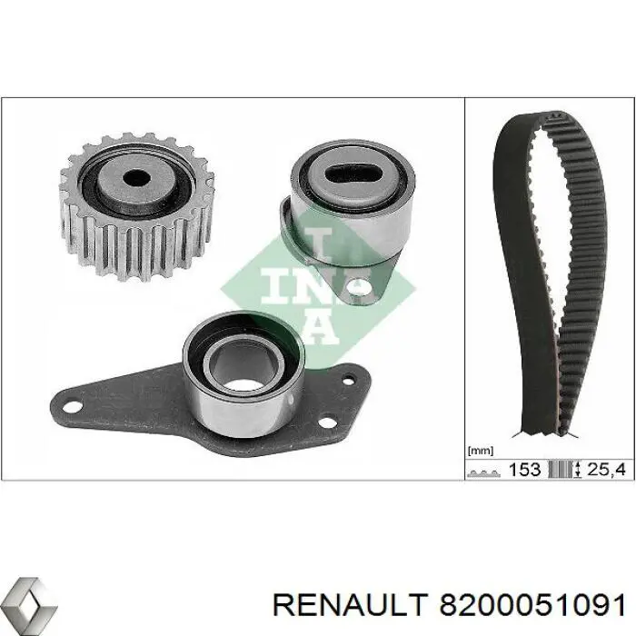 8200051091 Renault (RVI) ролик ременя грм, паразитний