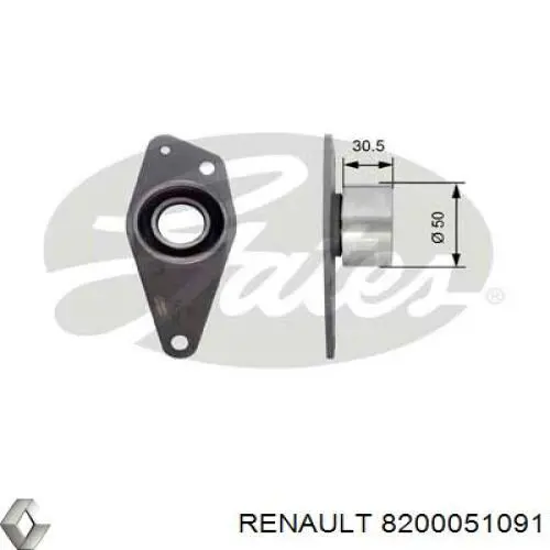 Ролик ременя ГРМ, паразитний Renault (RVI) 8200051091 ціна, від 10.92 USD