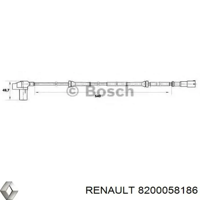 Датчик ABS передній Renault (RVI) 8200058186 ціна, від 28.79 USD