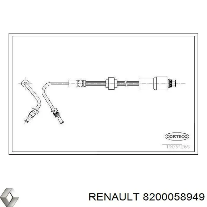 8200058949 Renault (RVI) шланг гальмівний задній, лівий