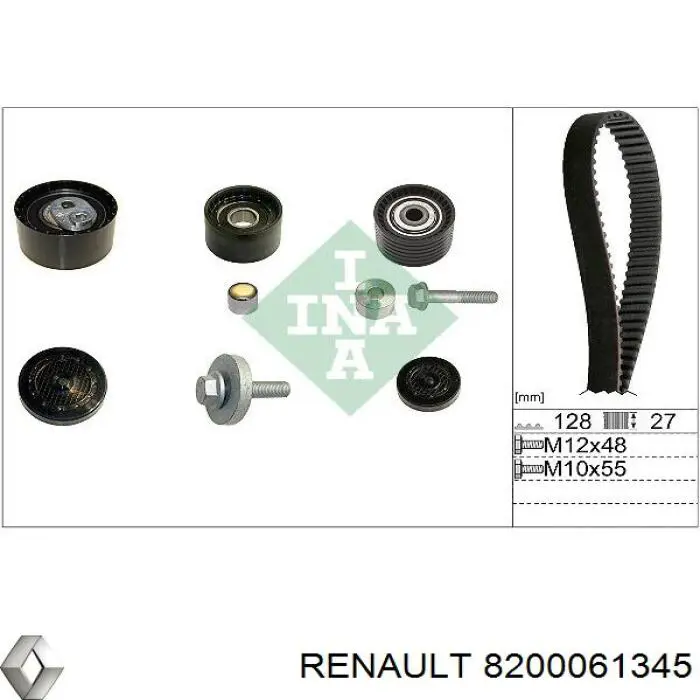 Ролик натяжителя ременя газорозподілу Renault (RVI) 8200061345 ціна, від 21.06 USD
