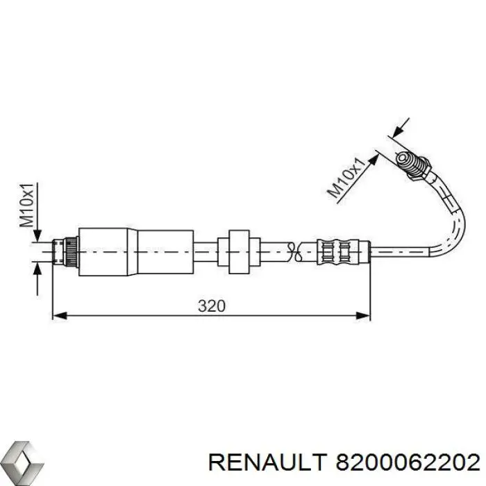 8200062202 Renault (RVI) Шланг гальмівний задній, правий
