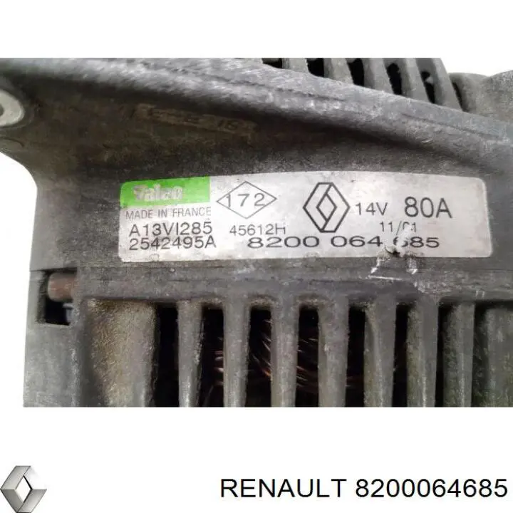 Генератор Renault (RVI) 8200064685 ціна, від 50.68 USD