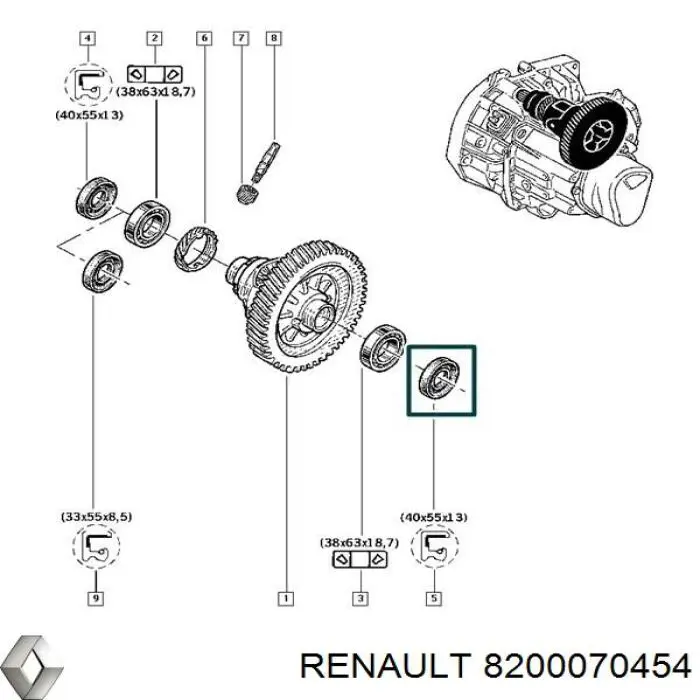 Кільце приймальні труби глушника ущільнювача Renault (RVI) 8200070454 ціна, від 2.36 USD
