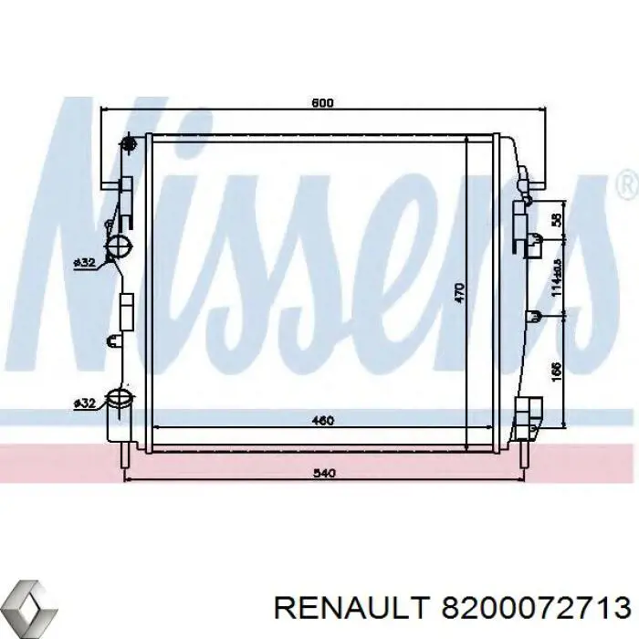 Радіатор основний Renault (RVI) 8200072713 ціна, від 67.65 USD