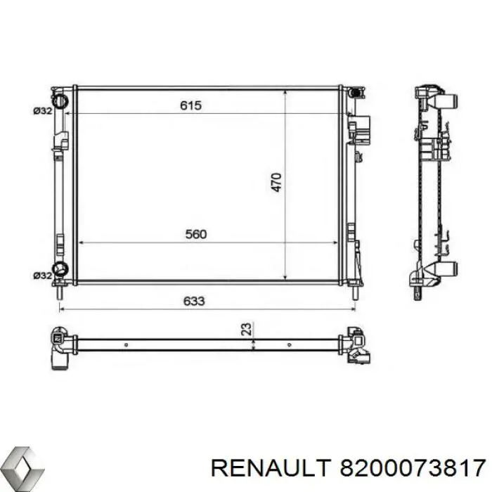 Радіатор основний Renault (RVI) 8200073817 ціна, від 66.23 USD