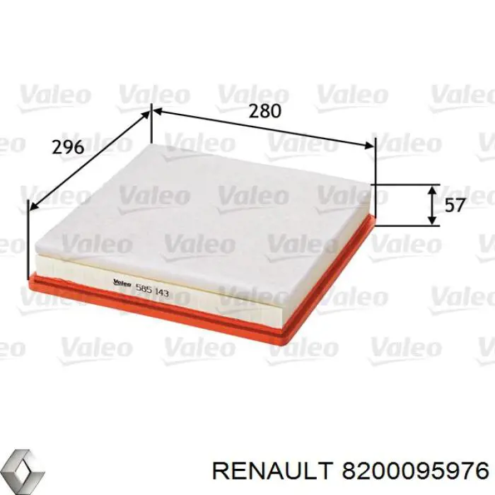 Фільтр повітряний 8200095976 Renault (RVI)