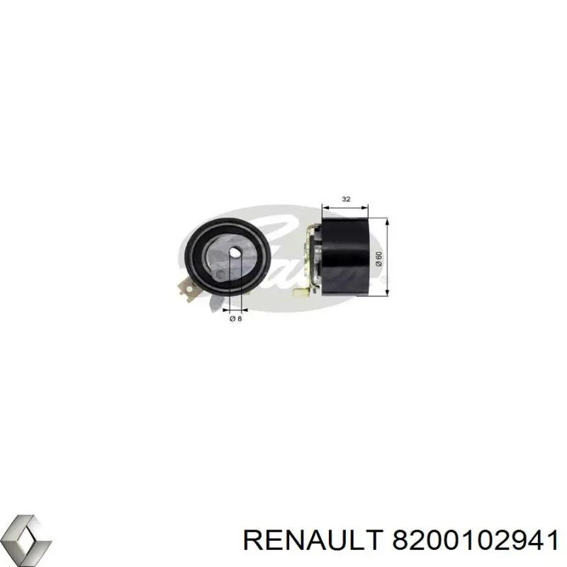 Ролик натяжителя ременя газорозподілу Renault (RVI) 8200102941 ціна, від 20.19 USD