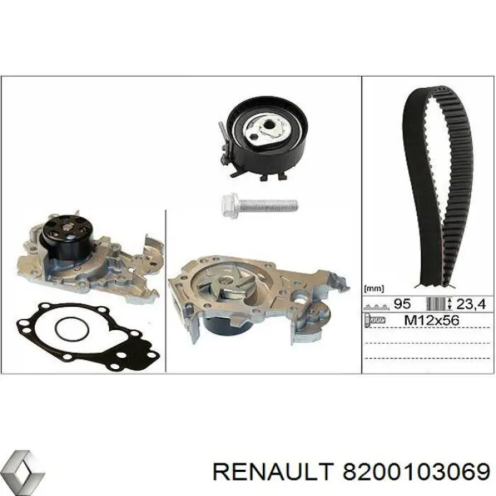Ролик натягувача ременя ГРМ 8200103069 Renault (RVI)