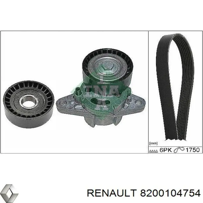 Ролик приводного ременя, паразитний Renault (RVI) 8200104754 ціна, від 13.58 USD