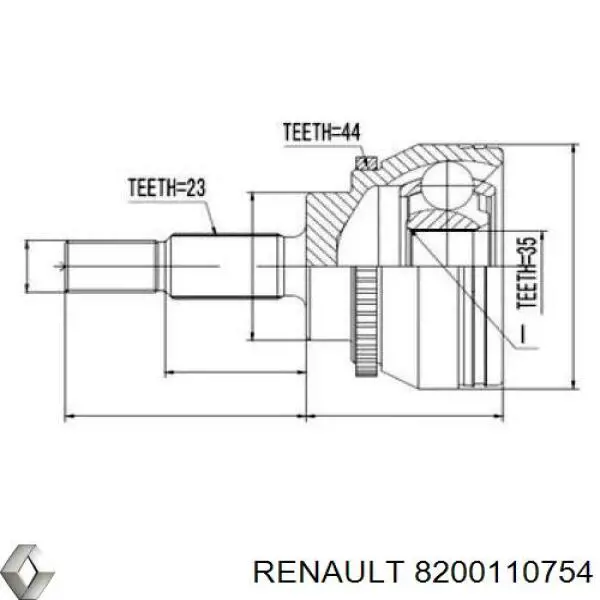 Привід передній лівий Renault (RVI) 8200110754 ціна, від 62.14 USD