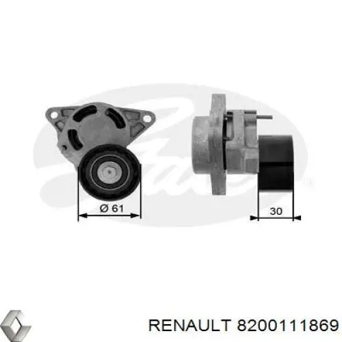 Натягувач приводного ременя 8200111869 Renault (RVI)