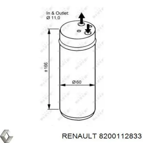 Ресивер-осушувач кондиціонера Renault (RVI) 8200112833 ціна, від 13.09 USD