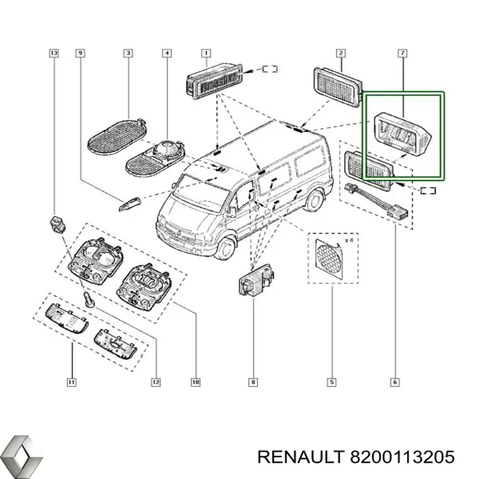 8200113205 Renault (RVI) Лампи переносна і підкапотна