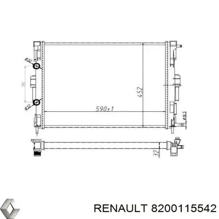 Радіатор основний Renault (RVI) 8200115542 ціна, від 33.77 USD