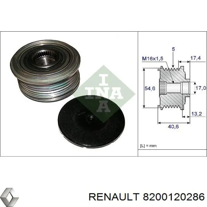 Генератор Renault (RVI) 8200120286 ціна, від 56.37 USD