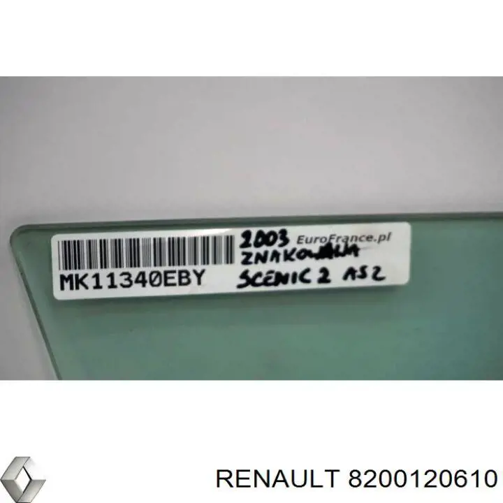 8200120610 Renault (RVI) Скло задньої двері правої